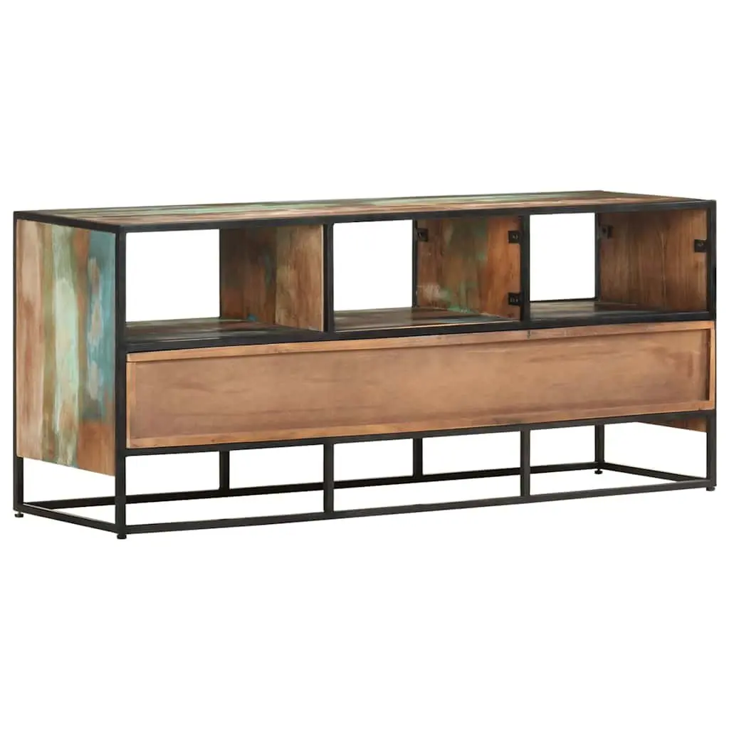 TV Cabinet Brown 110x30x45 cm Solid Reclaimed Wood with 3 Drawers and 3 Shelves Storage