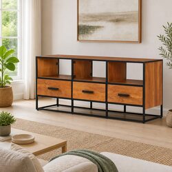 Compact TV Cabinet 110x30x45 cm Brown with Storage Drawers