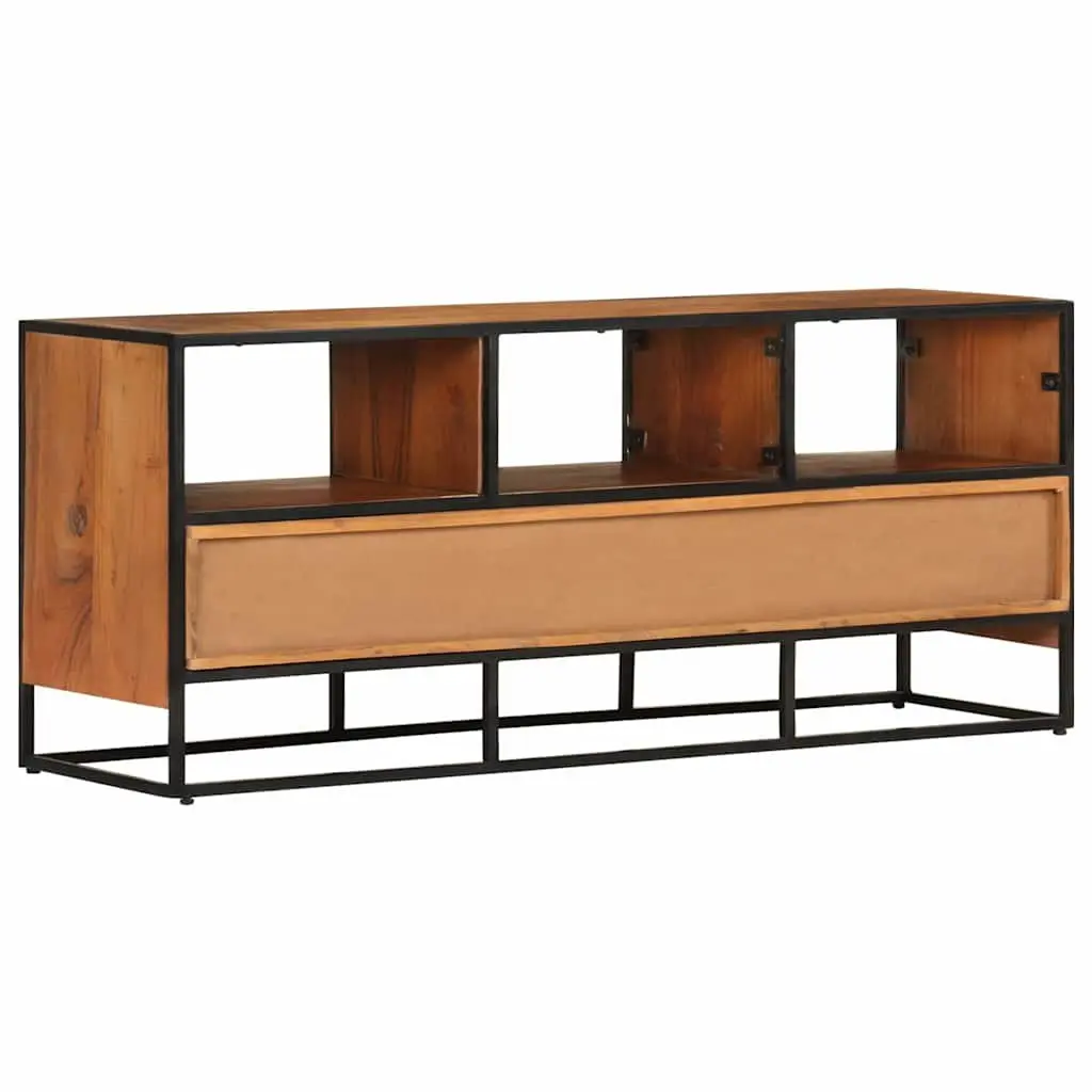 TV Cabinet Brown 110x30x45 cm Solid Acacia Wood with 3 Drawers and 3 Shelves