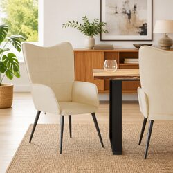 Cream Modern Lounge Chair with Padded Comfort