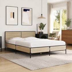 Quality Queen Bed Frame with Slats and Headboard
