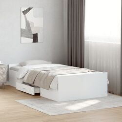 Compact Bed Frame with Storage Drawers 90x190 cm