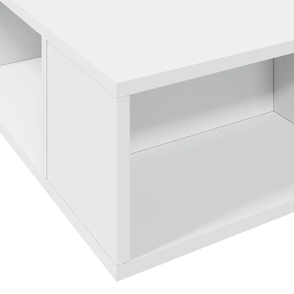 Bed Frame White 135x190 cm Slatted Base Open Storage Compartments