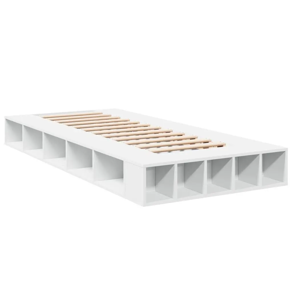 White Bed Frame 90x190 cm with Storage Options