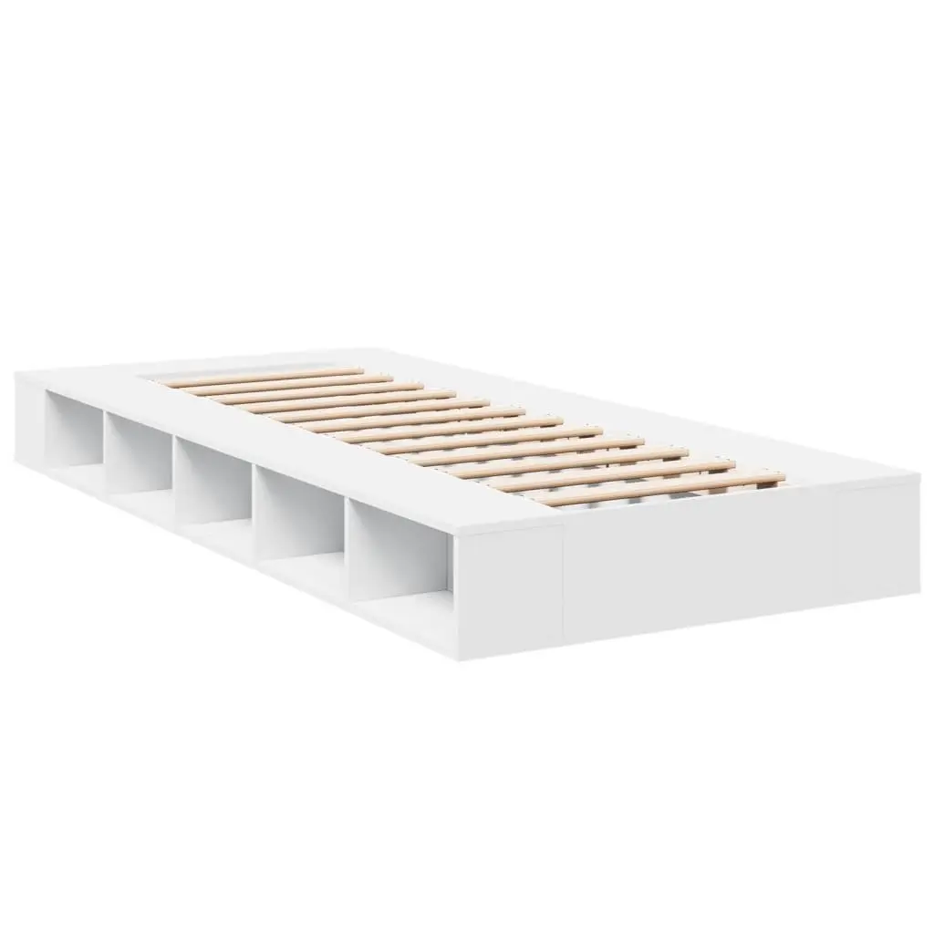 White Bed Frame 90x190 cm with Storage Options