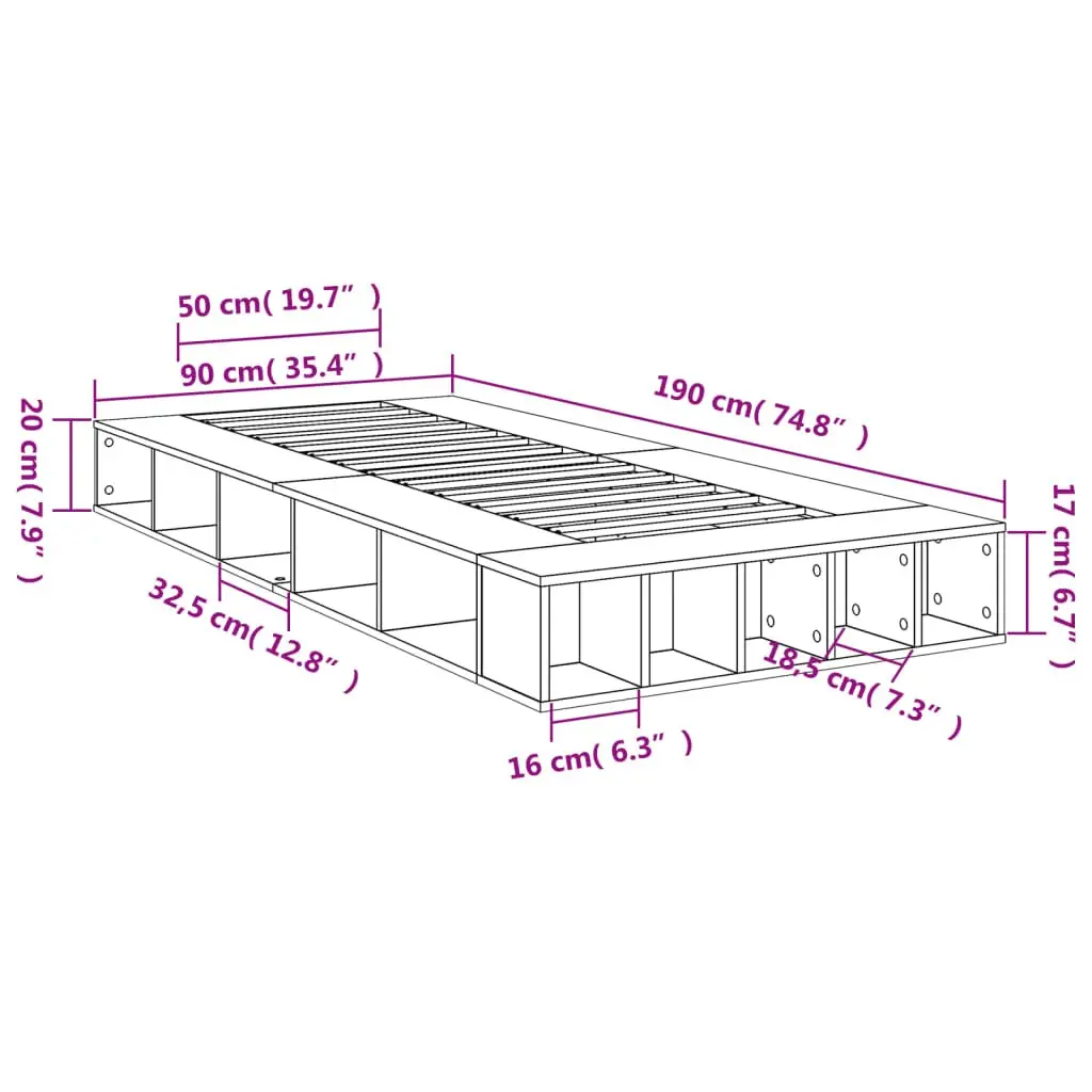 White Bed Frame 90x190 cm with Storage Options