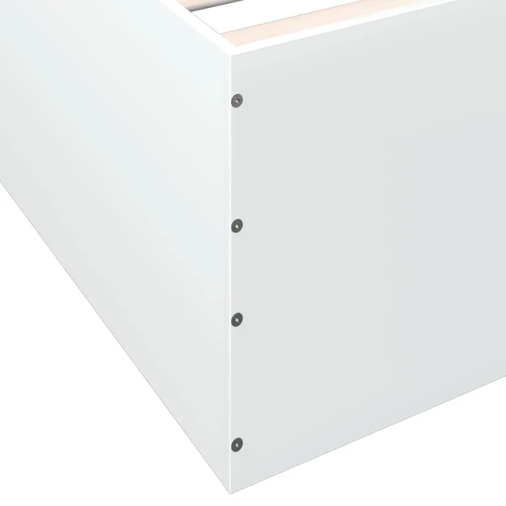 White Bed Frame 135x190 cm with Slatted Base