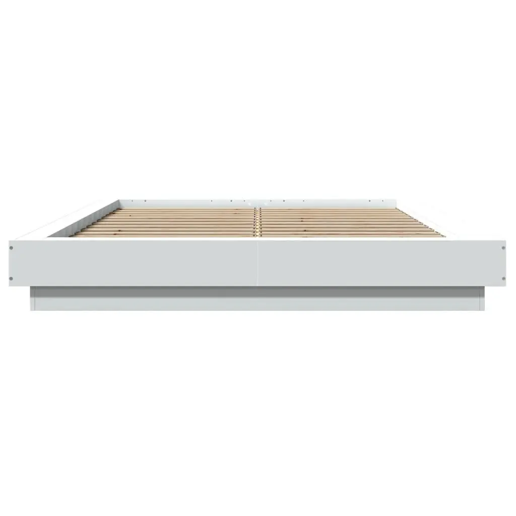 White Bed Frame with Custom RGB LED Lights