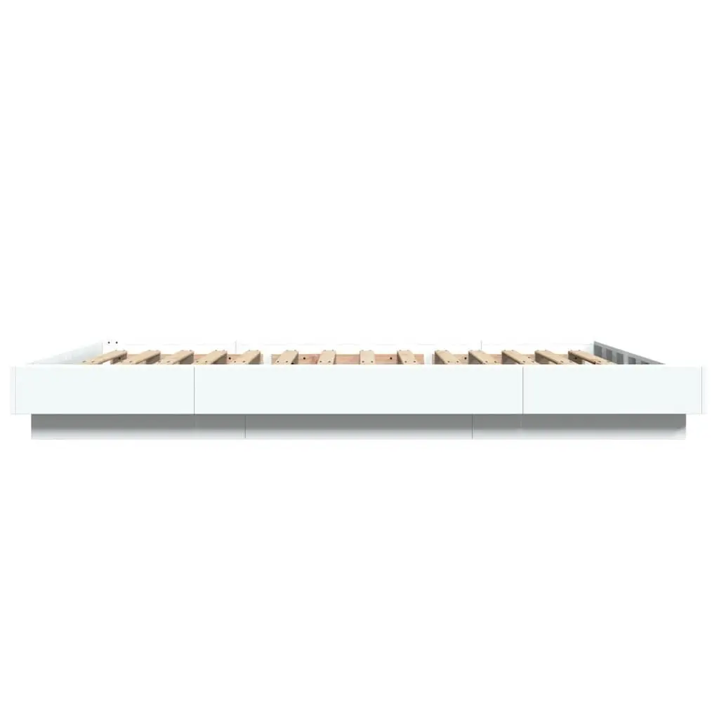 White Bed Frame with Custom RGB LED Lights