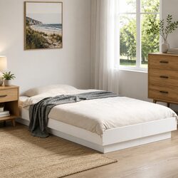 Bed Frame with RGB Lighting and Slatted Base 90x190 cm
