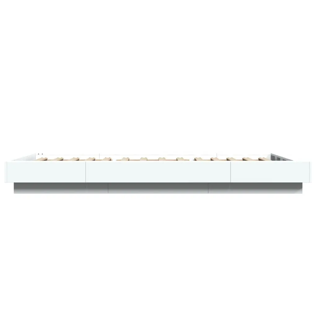 Bed Frame White 90x190 cm Slatted Base with RGB LED Lights