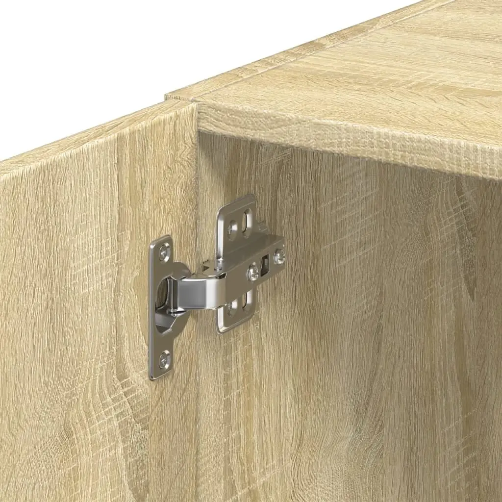 Slim Storage Cabinet Sonoma Oak Tall Engineered Wood Multipurpose