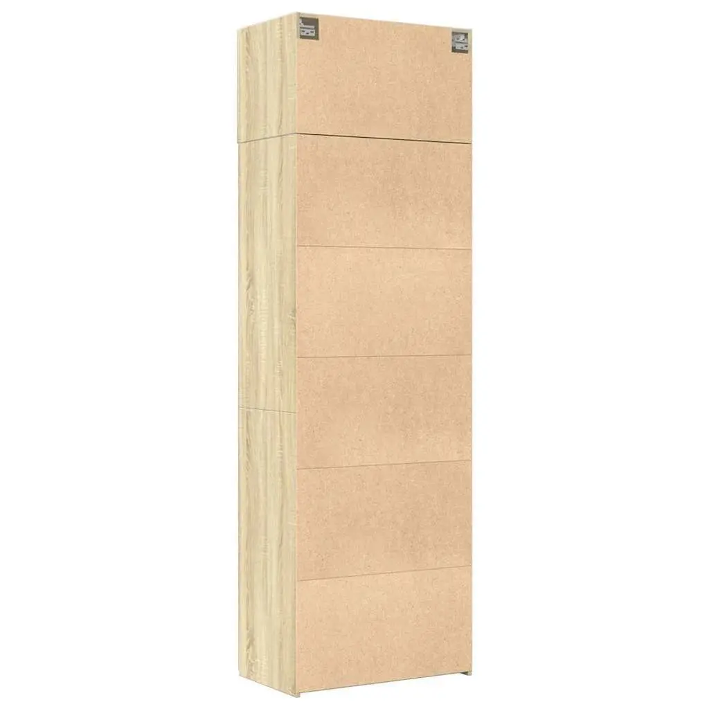 Storage Cabinet Brown Tall Engineered Wood Multiple Compartments