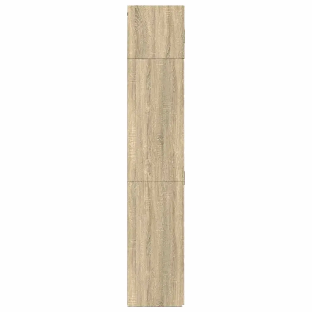 Storage Cabinet Brown Tall Engineered Wood Multiple Compartments