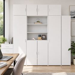 White Tall Storage Cabinet