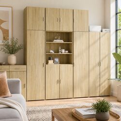 Brown Highboard Cabinet for Smart Storage