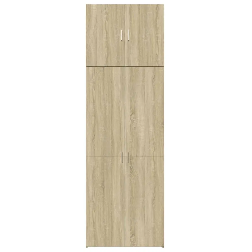Highboard Storage Cabinet Brown Engineered Wood Sonoma Oak Multiple Compartments Doors