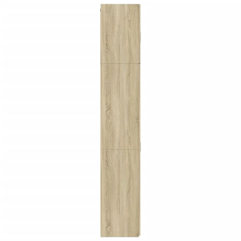 Highboard Storage Cabinet Brown Engineered Wood Sonoma Oak Multiple Compartments Doors