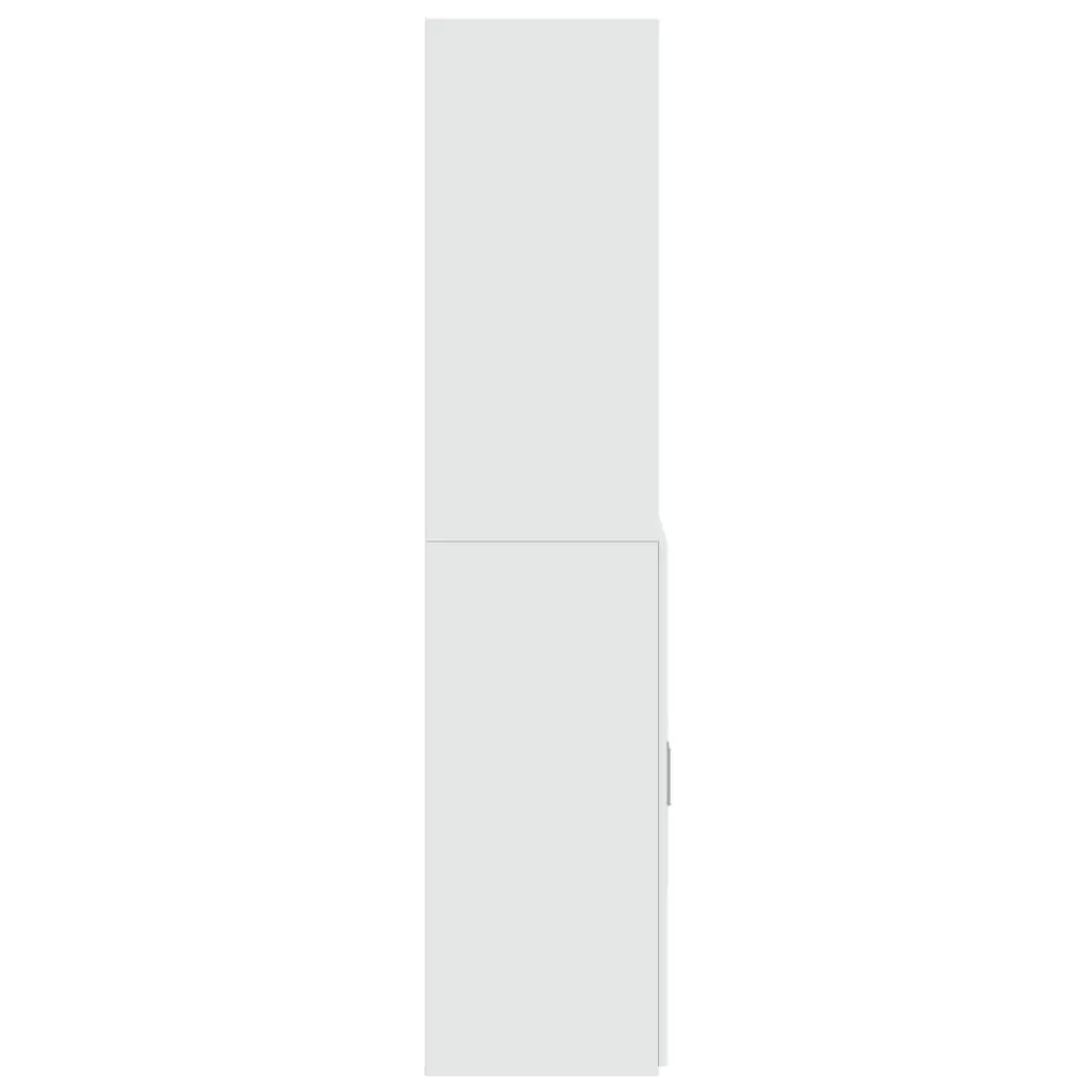 Storage Cabinet Highboard Engineered Wood White 80x42.5x185cm Open Compartments and Doors