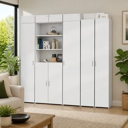 White Highboard Storage Cabinet for Home Organization