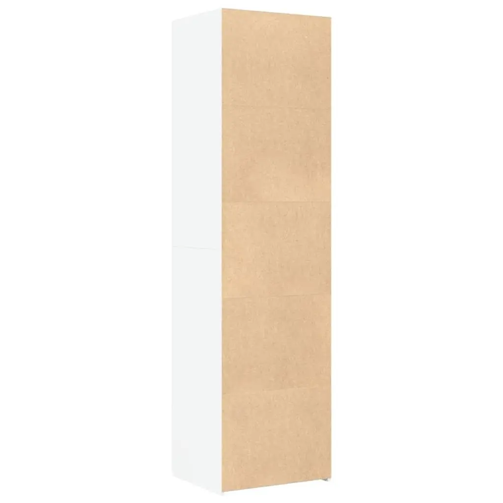 White Highboard Storage Cabinet Engineered Wood 50x42.5x185cm Multiple Compartments and Doors