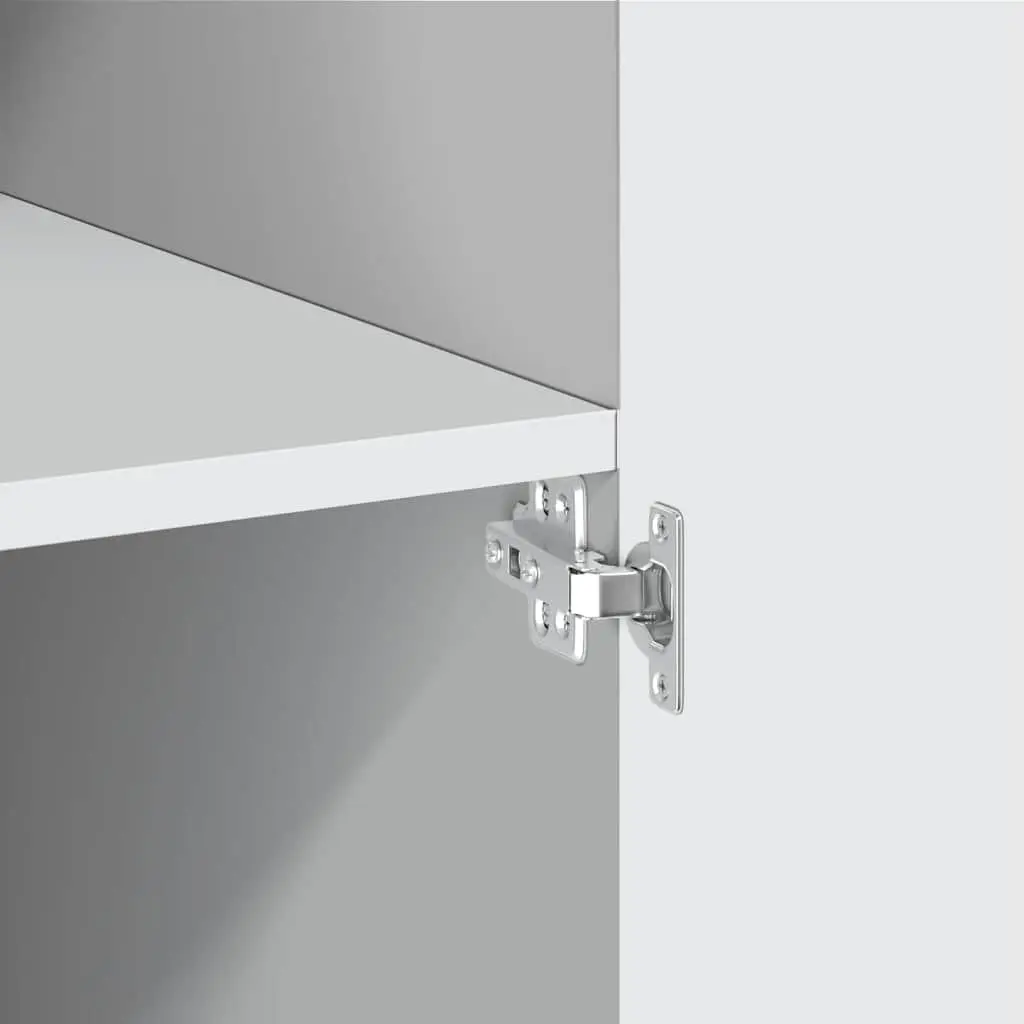 Highboard Storage Cabinet White 70x42.5x185cm Engineered Wood Multiple Compartments
