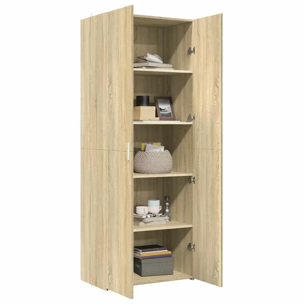 Highboard Cabinet Brown Engineered Wood Smooth Surface Storage Compartment 70x42.5x185cm Bedroom Living Room