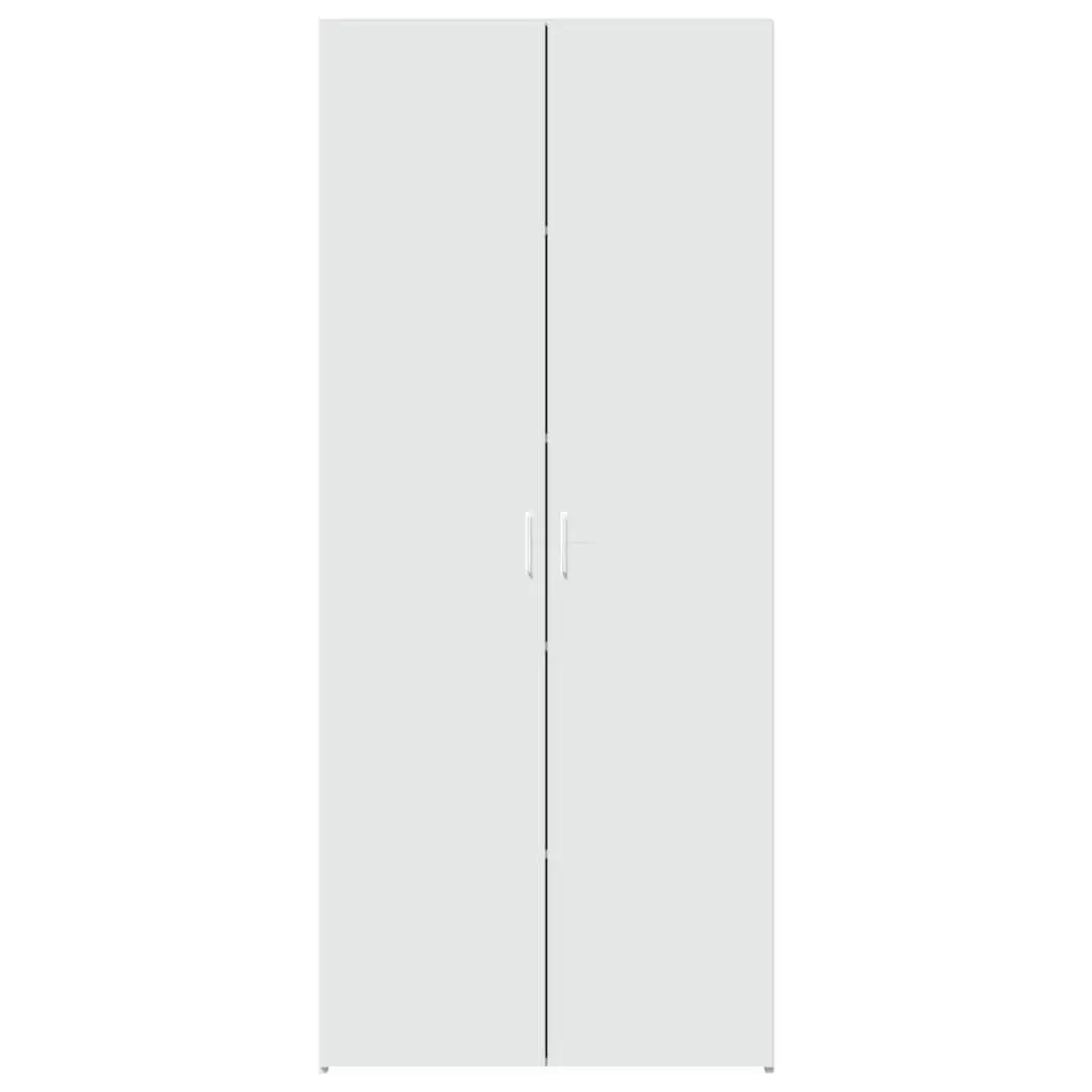 Highboard Storage Cabinet White Engineered Wood Multiple Compartments Easy to Clean