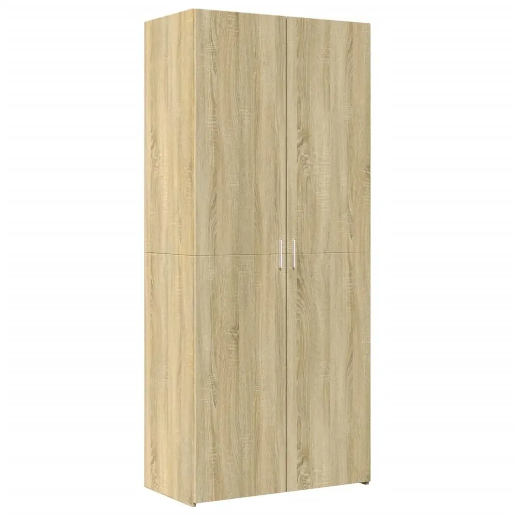 Highboard Storage Cabinet Brown Engineered Wood 80 x 42.5 x 185 cm Multiple Compartments