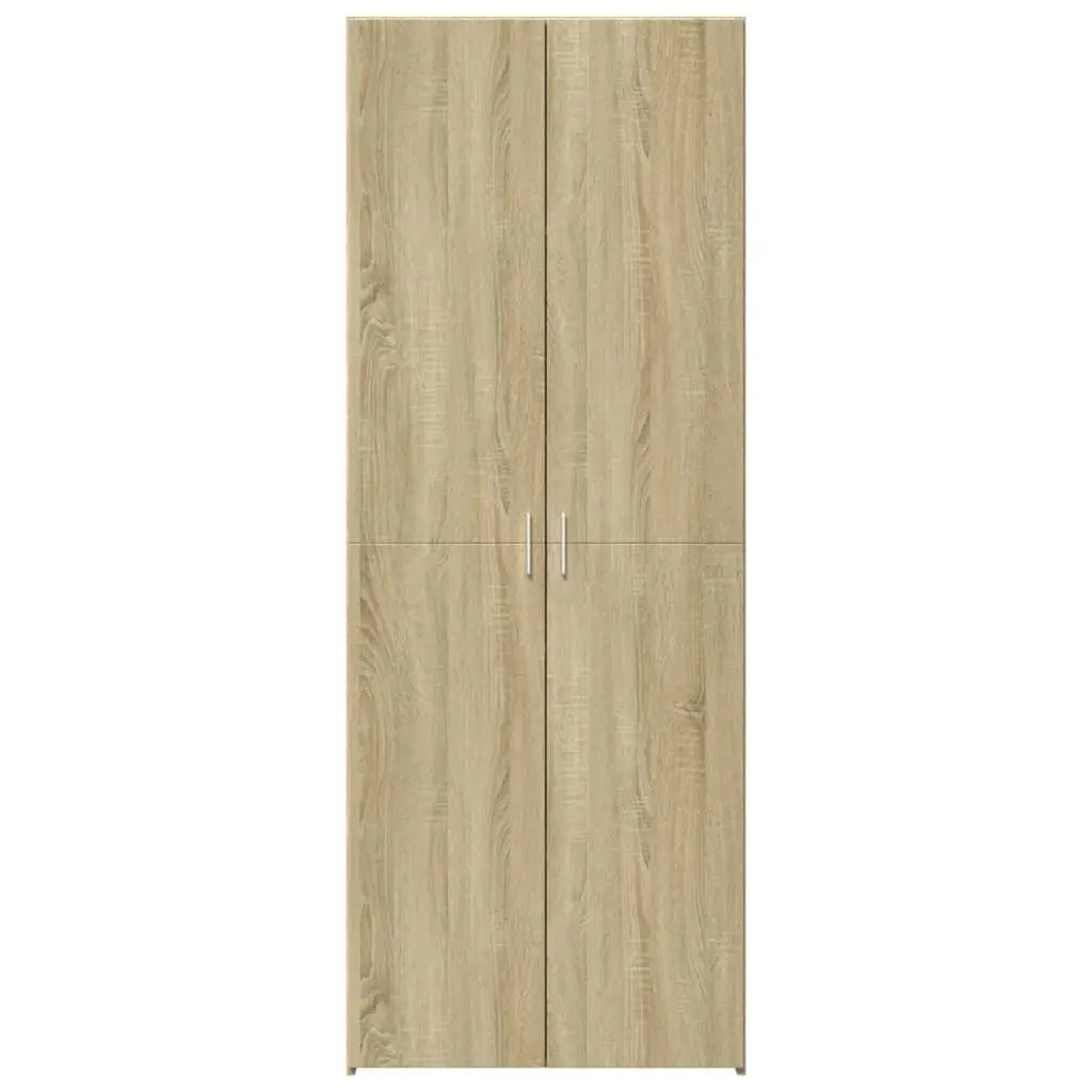 Highboard Storage Cabinet Brown Engineered Wood 80 x 42.5 x 185 cm Multiple Compartments