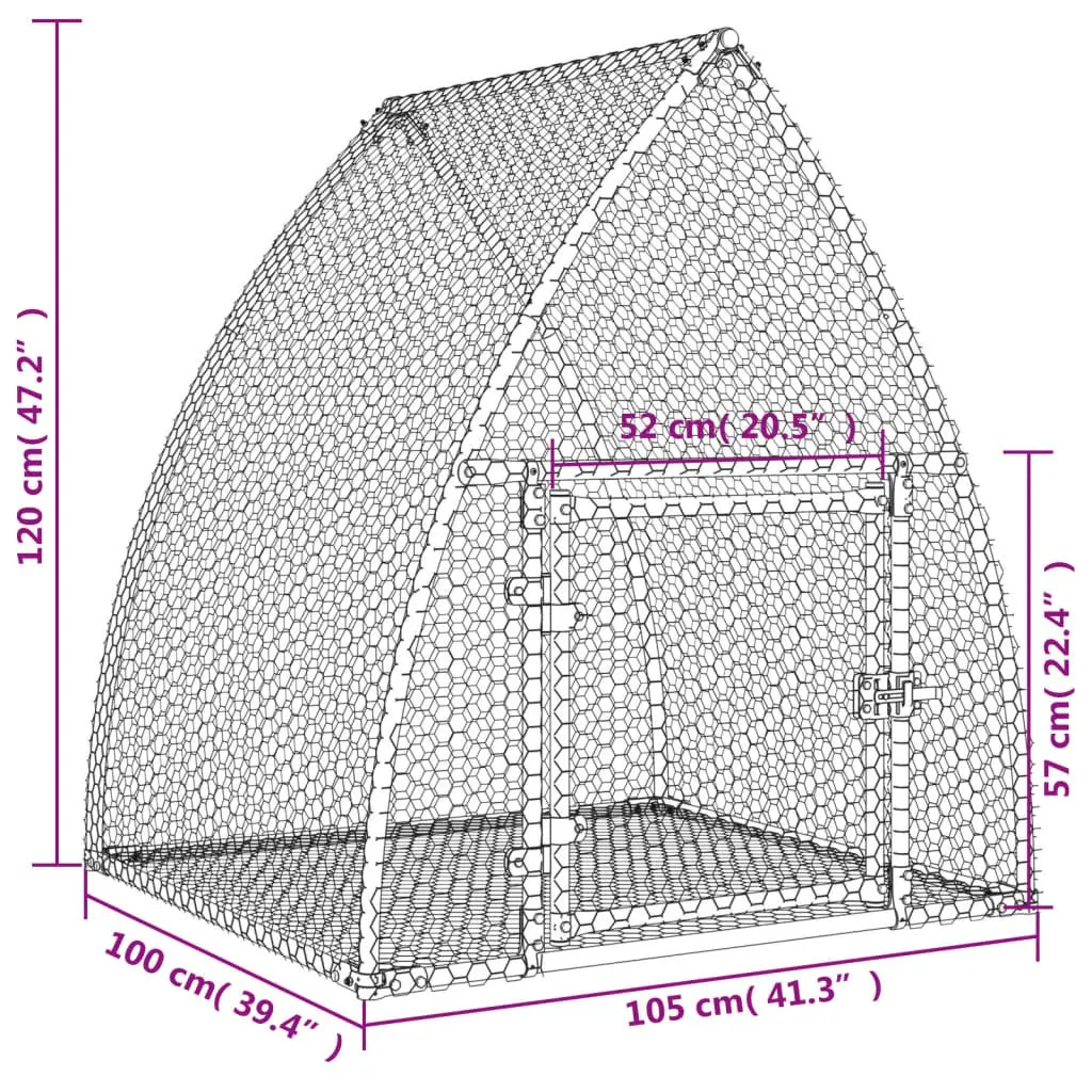 Small Animal Rabbit Hutch Walk In Enclosure Silver Galvanised Steel Cage