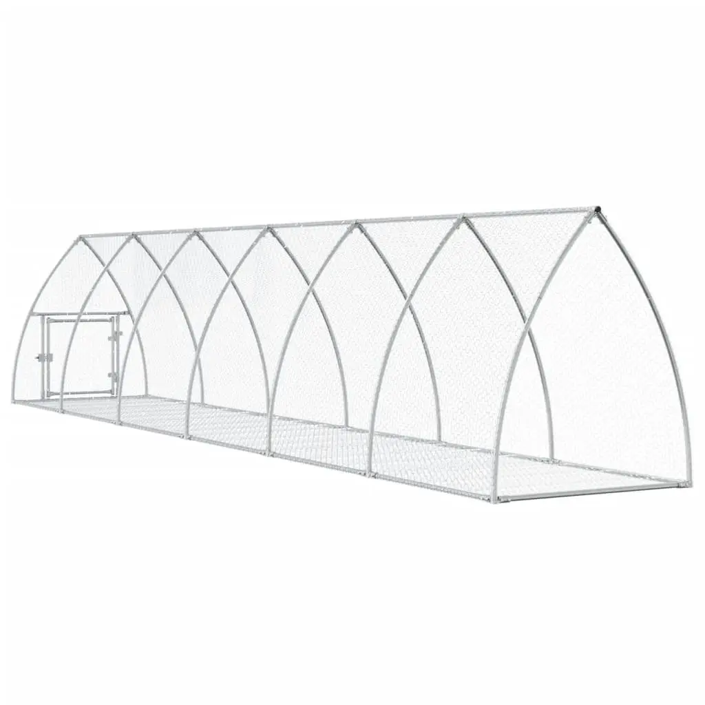 Rabbit Hutch Silver Outdoor Pen Walk-In Enclosure for Small Animals