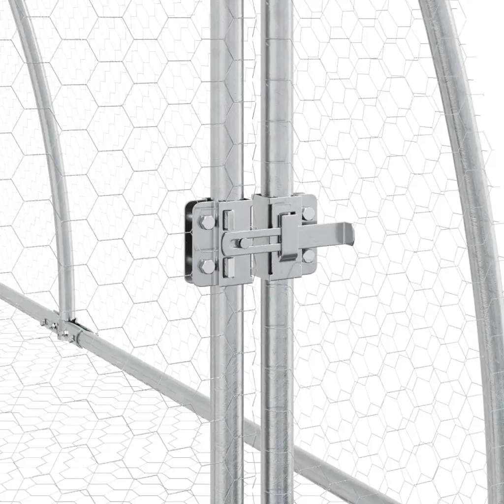 Rabbit Hutch Silver Outdoor Pen Walk-In Enclosure for Small Animals