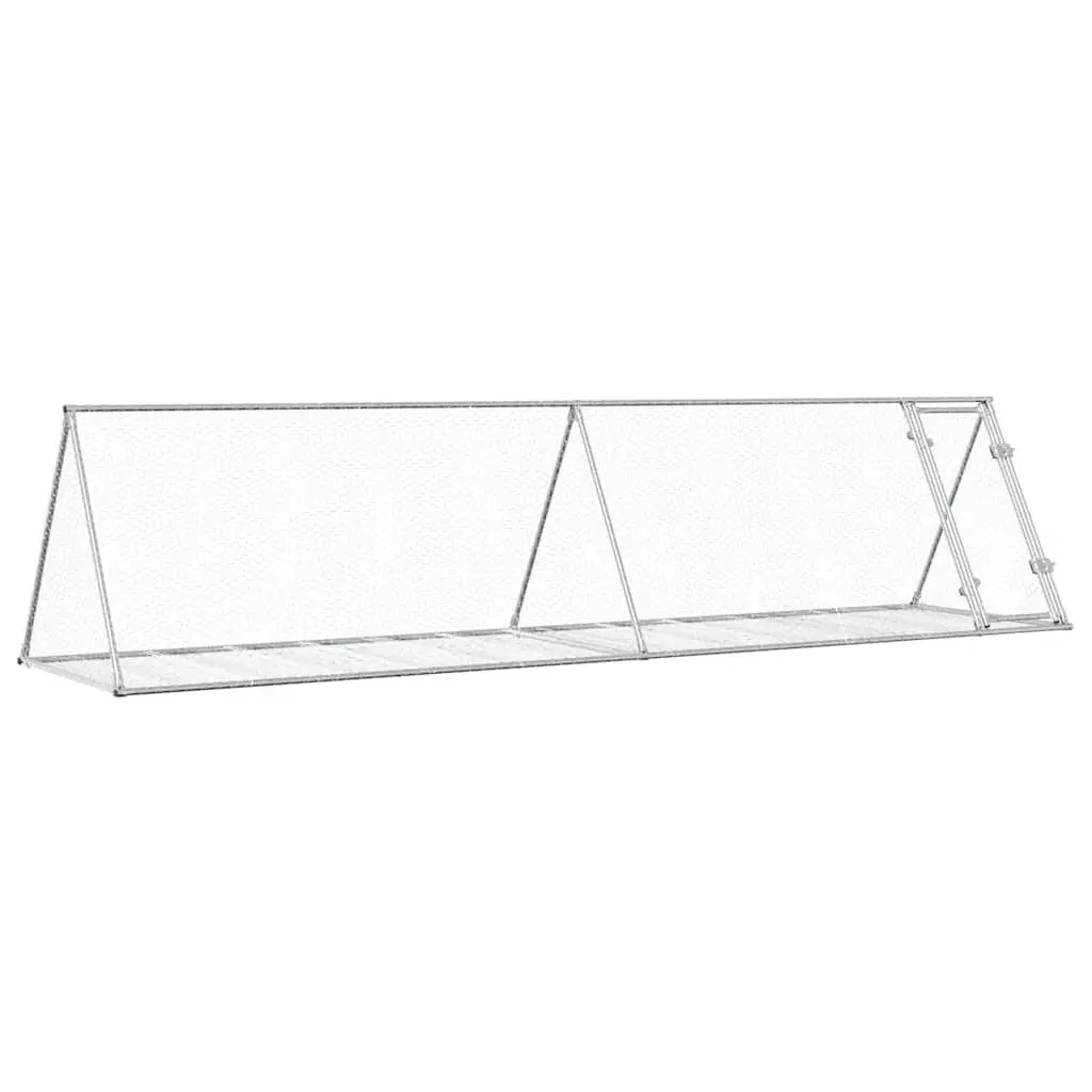 Rabbit Hutch Outdoor Enclosure Silver Small Animal Cage Ventilated Mesh Design