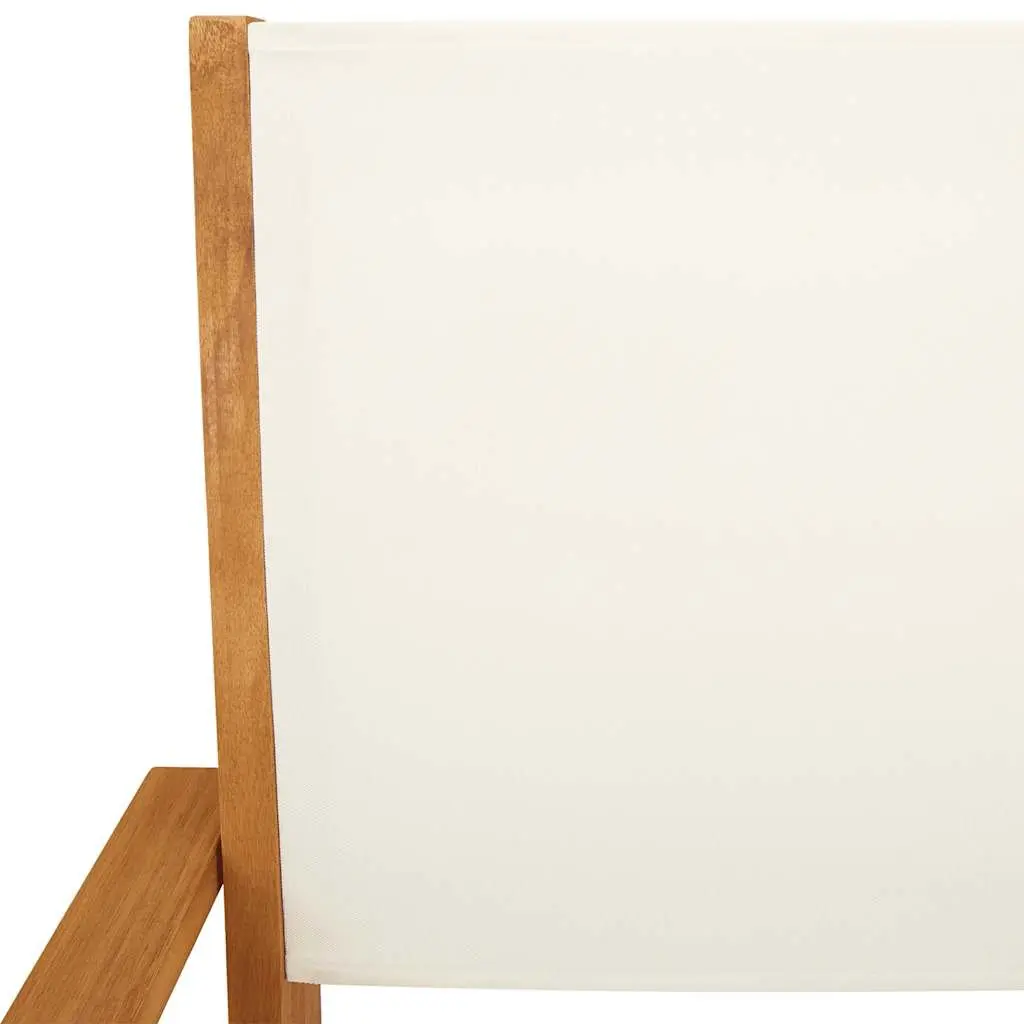 7 Piece Garden Dining Set White Fabric Solid Wood Outdoor Patio Furniture