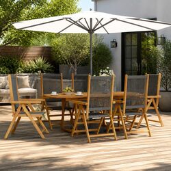 Concise 7 Piece Grey Outdoor Dining Set