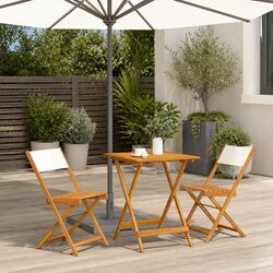 3 Piece Bistro Set in White Cream Finish