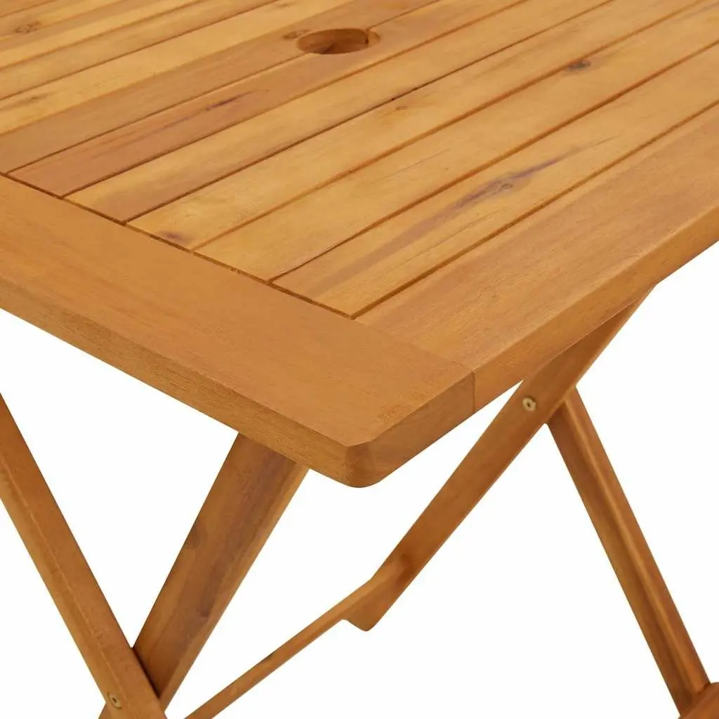 Bistro Set Anthracite Solid Acacia Wood 3 Piece Foldable Outdoor Garden Balcony