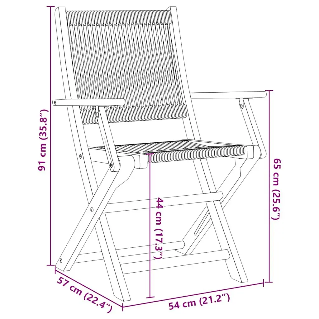 Bistro Set 3 Piece Outdoor Furniture Black Folding Garden Patio Dining Chairs