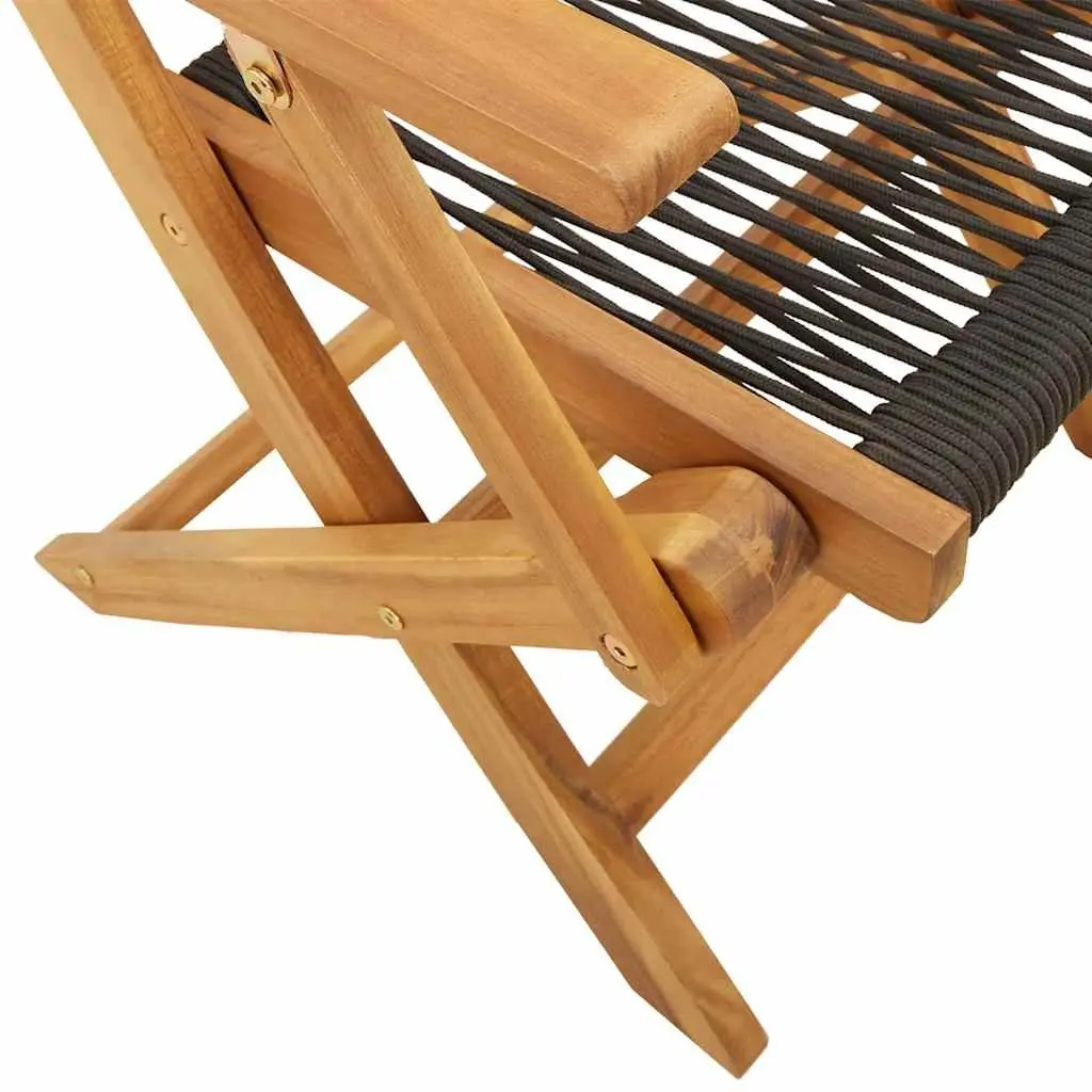 Bistro Set 3 Piece Outdoor Furniture Black Folding Garden Patio Dining Chairs