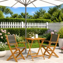 Compact Grey Bistro Set - Easy Outdoor Enjoyment