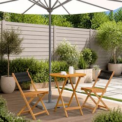 Compact Outdoor Bistro Set: 3 Pieces in Black