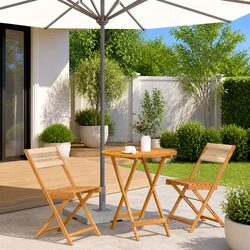 Relaxing Outdoor Bistro Set: 2 Chairs & Table