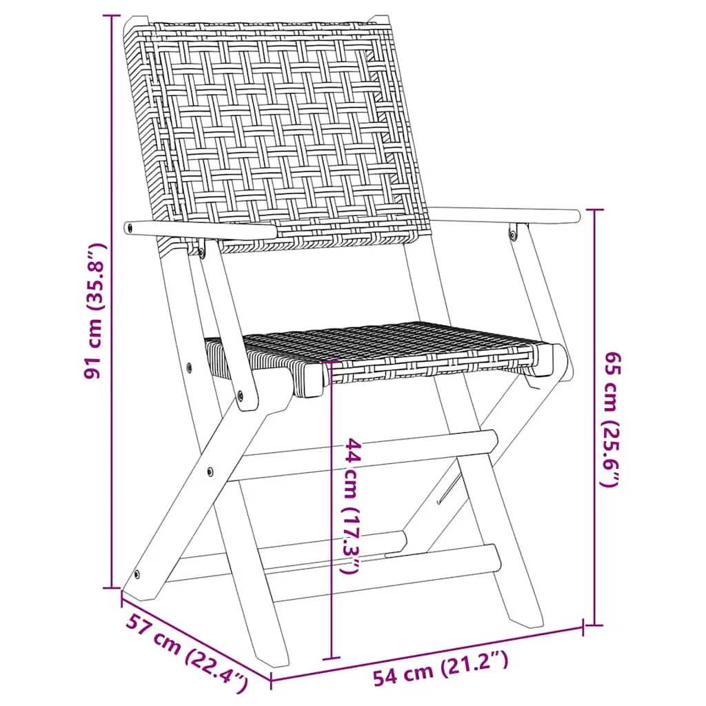 Outdoor Bistro Set Beige 3 Piece Foldable Table Chairs