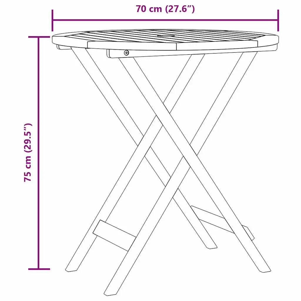 Beige 3 Piece Outdoor Bistro Set Foldable Garden Furniture with Solid Acacia Wood Table and Chairs for Balcony and Patio Use