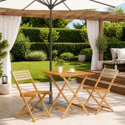 Compact and Elegant 3-Piece Outdoor Bistro Set in Beige
