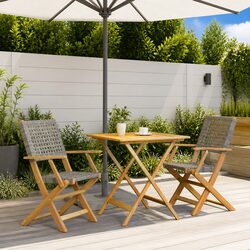 Compact Grey Bistro Set: Durable and Functional