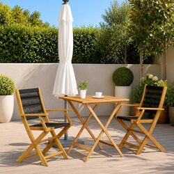 Bistro Set in Black for Outdoor Dining