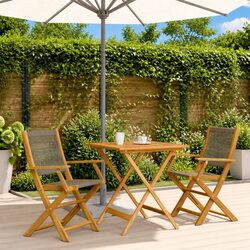 Compact Grey Bistro Set for Outdoor Dining