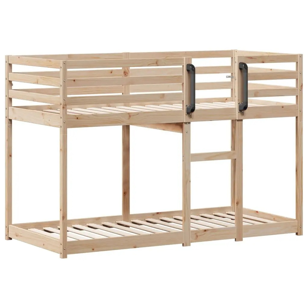 Bunk Bed Brown 90x190 cm Solid Pine Wood Frame Slatted Base Guardrails Space-Saving